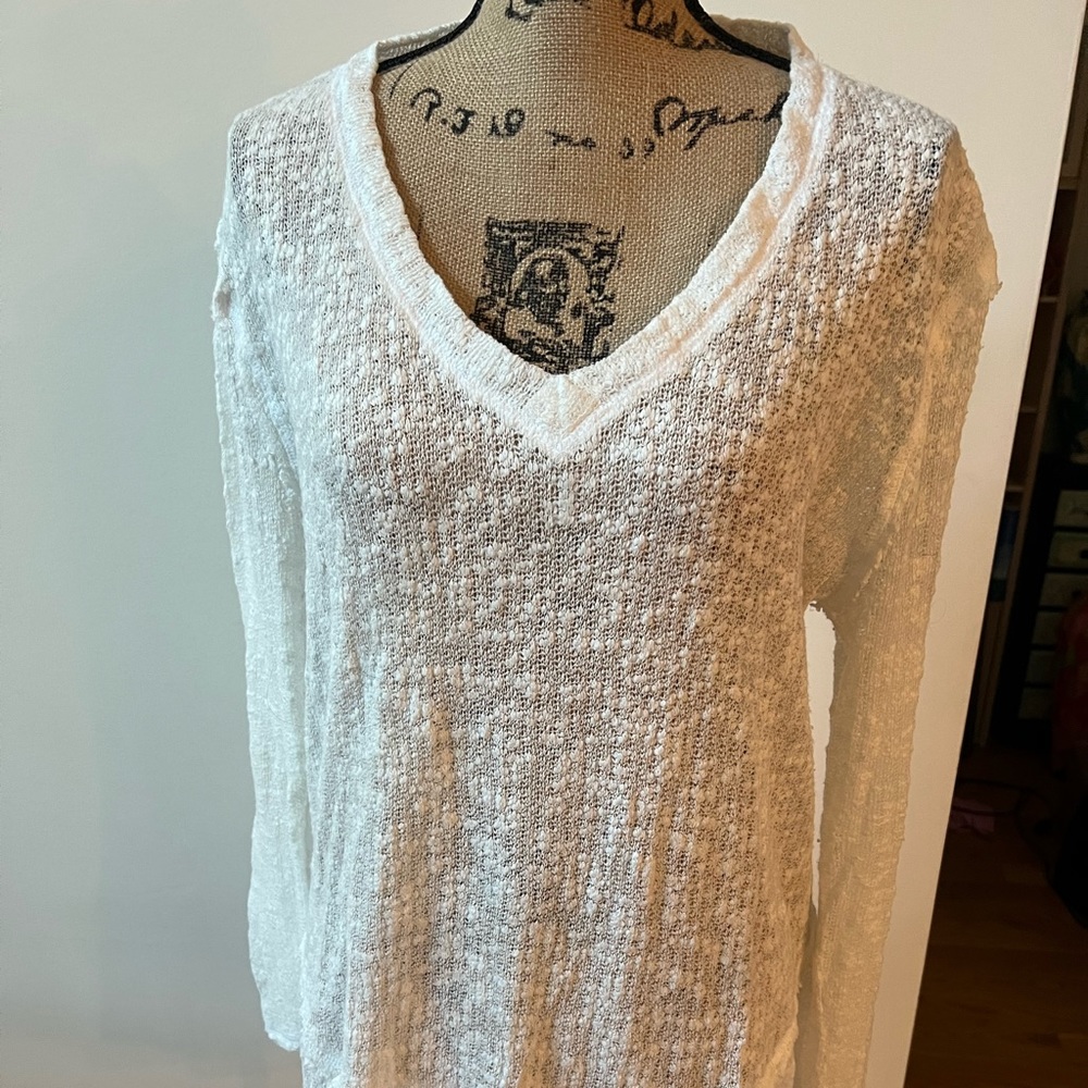 Perfect Light Sweater For Now!   We The Free Ocean Air Hacci Sweater in White